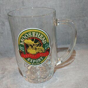Rare Vintage Moosehead Glass Beer Mug - Canadian eh?